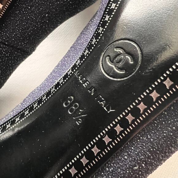 CHANEL Purple/Green Interlocking CC Logo Pumps, US8.5/IT38.5 SRP: $1495 - Picture 14 of 16